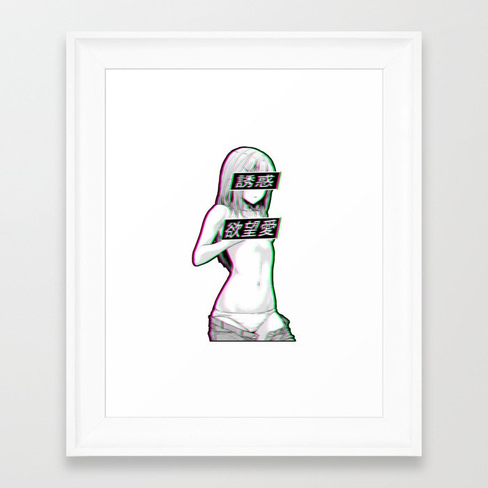 Waifu Material Sad Japanese Anime Aesthetic Framed Art Print By Poser Boy Society6,Cross Jesus Cartoon Drawing