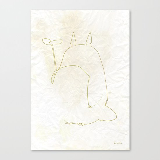 One line Totoro Canvas Print