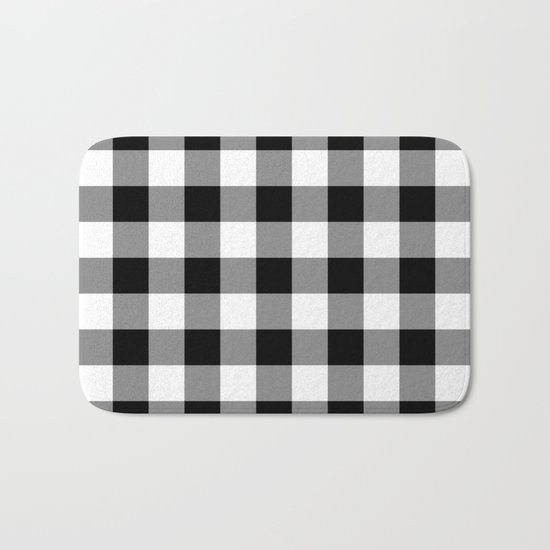Gingham (Black/White) Bath Mat
