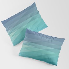 Fig. 042 Blue Geometric Gradient Stripes Pillow Sham