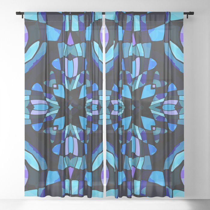 Stained Glass Abstract Sheer Curtain By Christyleigh Society6
