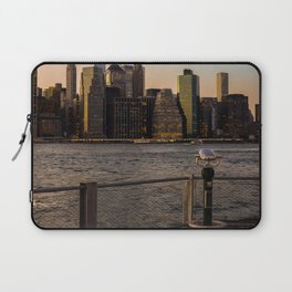 Manhattan skyline at sunset in New York City Laptop Sleeve