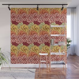 autumnal yellow orange red floral aesthetic dahlia garden flowers Wall Mural