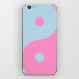 Vintage Pink And Blue Colorful Yin Yang iPhone Skin
