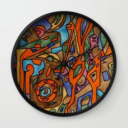 vf``hj-.itt Wall Clock | Painting, Art, Watercolor, Abstract, Pattern 