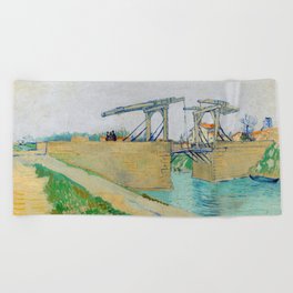 Vincent van Gogh - Langlois Bridge at Arles with Road Alongside the Canal Beach Towel