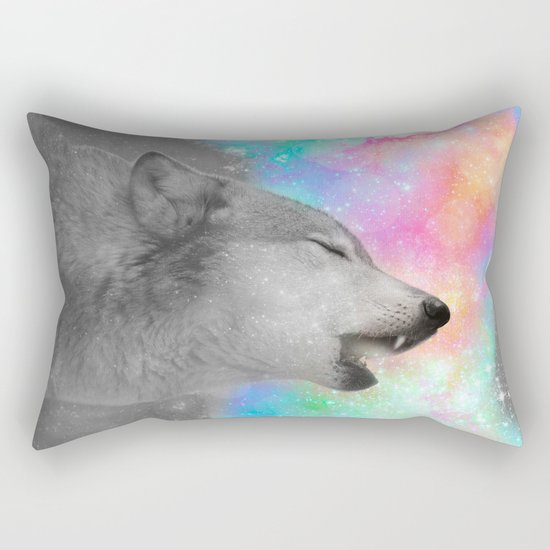 Breathing Dreams Like Air (Wolf Howl Abstract II: Gray) Rectangular Pillow