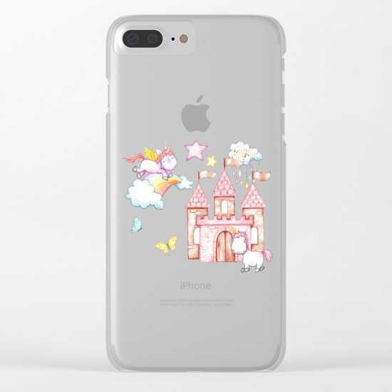 Unicorn Avalon Island Clear iPhone Case