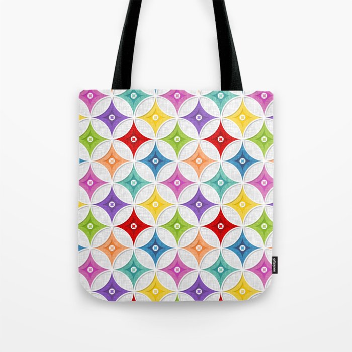 Palm Springs Mid Century Circle Quilt Tote Bag