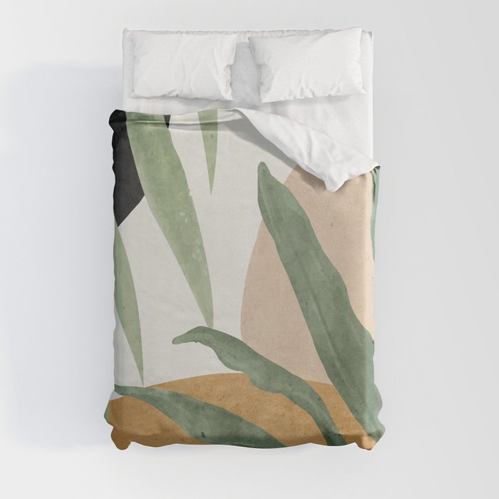 Abstract Art Tropical Leaves 4 Duvet Cover