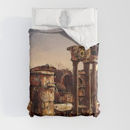 The Roman Imperial Forums in the Steampunk style Duvet Cover