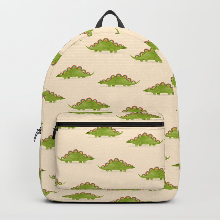 Rainbow colored dinosaur (stegosaurus) Backpack