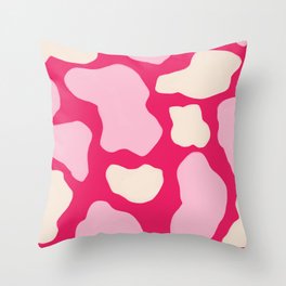 pink cowhide spots - hot girl summer Throw Pillow