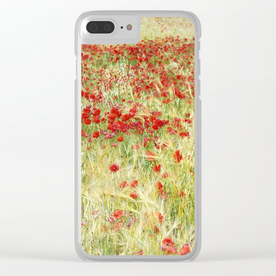"Abstract poppies" Clear iPhone Case
