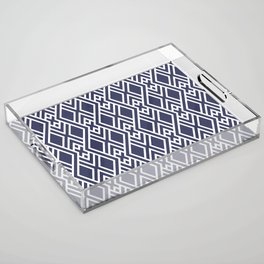 Navy and White Tessellation Line Pattern 39 Pairs DE 2022 Trending Color Singing the Blues DET576 Acrylic Tray