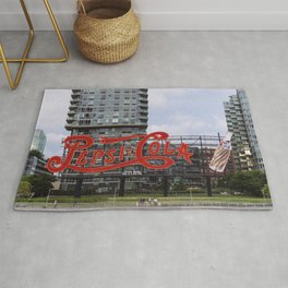Cola sign at New York City Area & Throw Rug