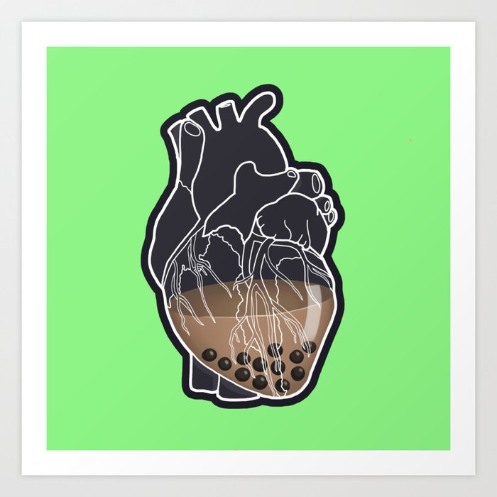 Boba Heart Art Print
