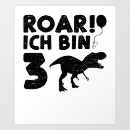 Roar Ich Bin 3 Art Print | 2Nd, Third, 3Rd, Curated, Birthday, Number, 3Rdbirthday, 3, 10Thbirthday, 3Yearsold 