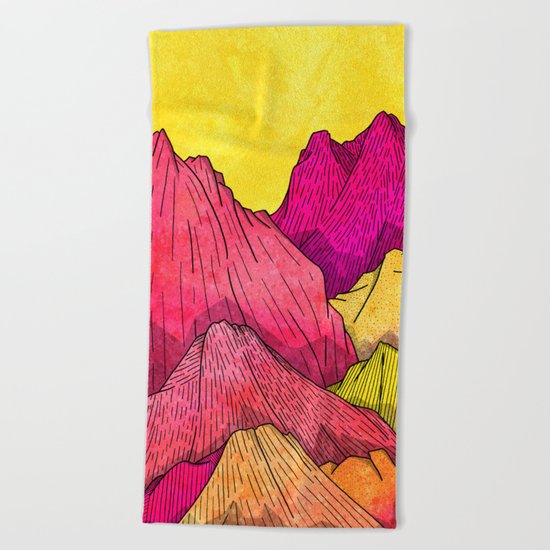 Heat Wave Mountains Beach Towel