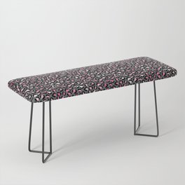 Pink Grey Leopard Pattern Bench