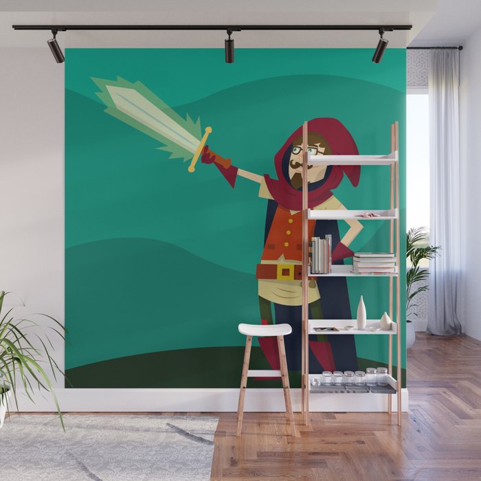 Mage and the glowing sword! Wall Mural