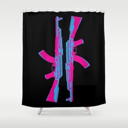 Neon AK-47 Shower Curtain