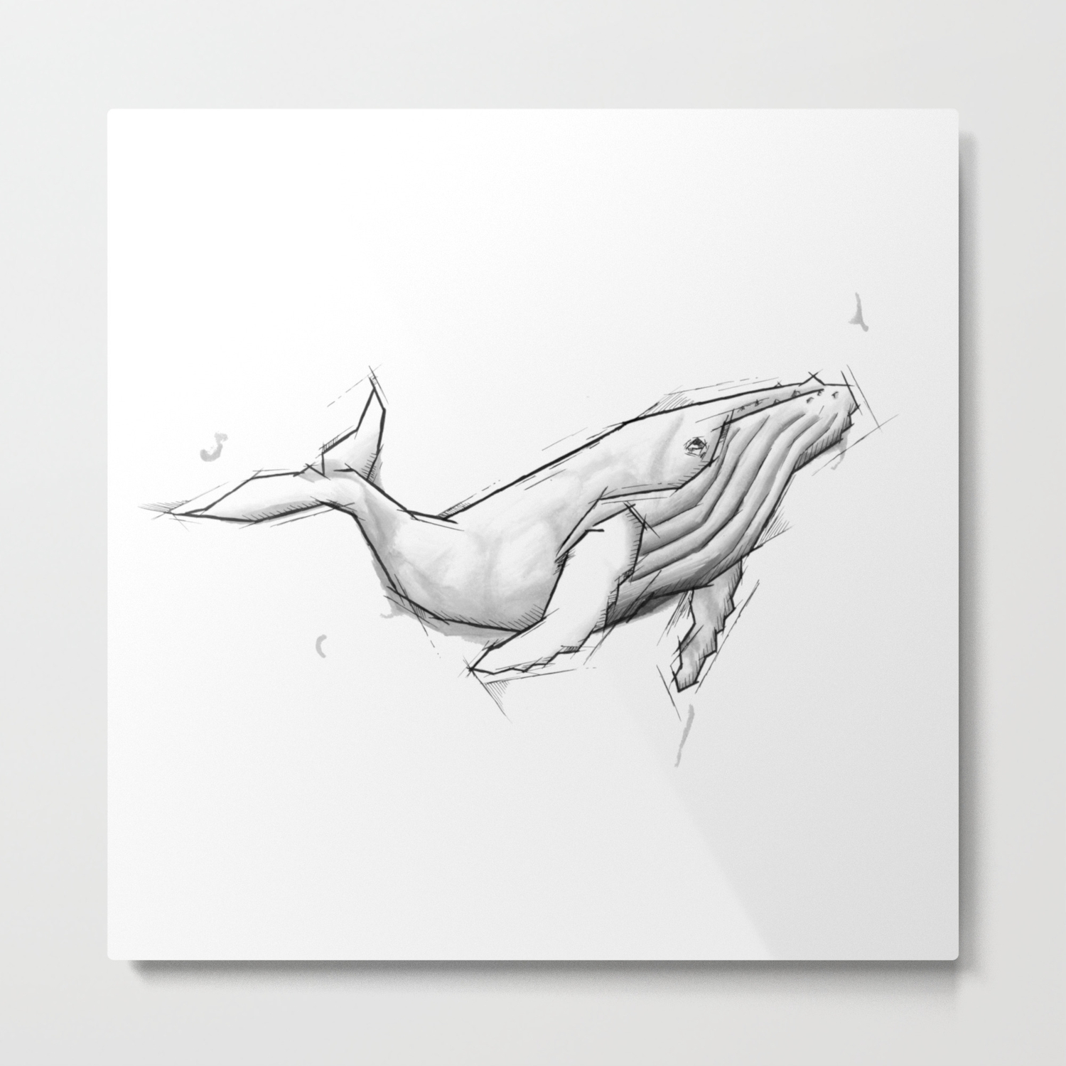 Whale Sketch Handmade Drawing Tattoo Flash Metal Print By Lucagenart Society6,Sketch Cute Sleeping Cat Drawing