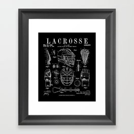 Lacrosse Player Equipment Vintage Patent Drawing Print Framed Art Print