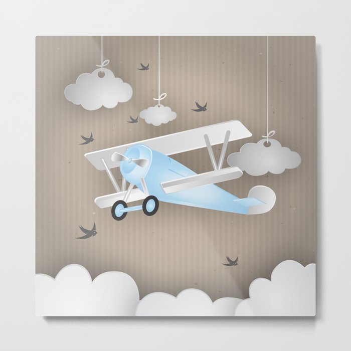 Blue Plane Ride Metal Print