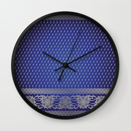 Blue indian pattern Wall Clock