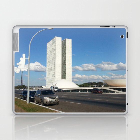 Brazil Photography - National Congress Building In Brasilia Laptop & iPad Skin