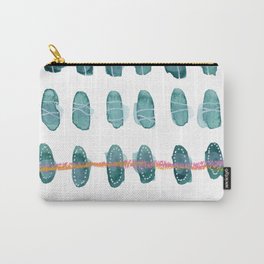 Happy Dots Carry-All Pouch | Paintdots, Markmaking, Simplepattern, Pop Art, Oceanblue, Abstract, Painting, Teal, Watercolor, Pattern 