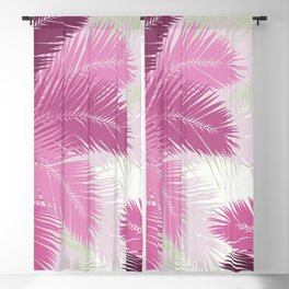 PINK TROPICAL PALM TREES Blackout Curtain