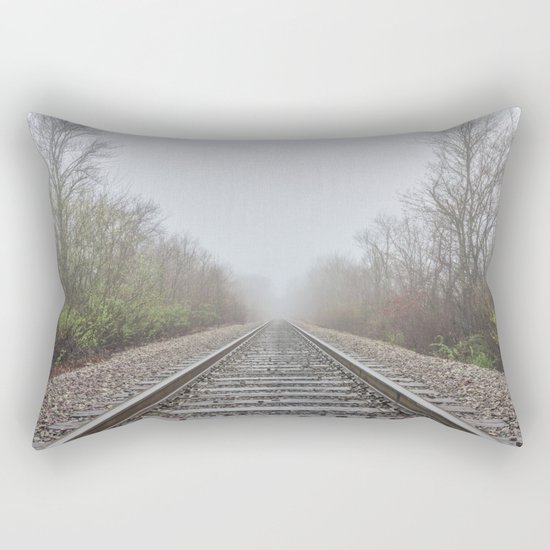 Spring time railroad tracks Rectangular Pillow