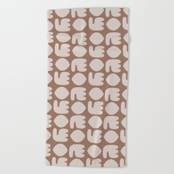 Boho surface pattern in earth tone Beach Towel