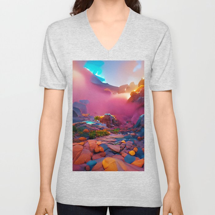 stone more color V Neck T Shirt