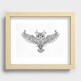 Owl Trace B&W Recessed Framed Print