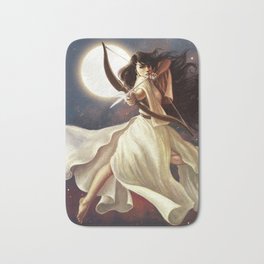 Goddess of the Moon Bath Mat | Strongwomen, Digitalillustration, Digital, Fantasyillustration, Painting, Fantasy, Selene, Goddess, Cosmic, Celestial 