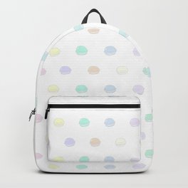 Macaron Polka Dots in White Multi Pastel Backpack