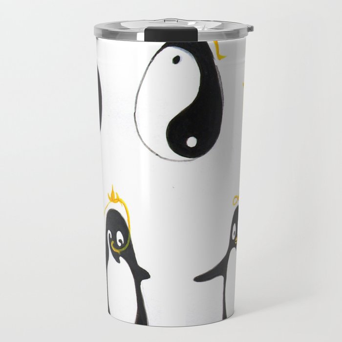 Yin Yang Penguin Travel Mug
