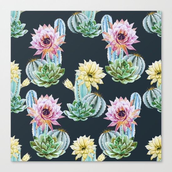 Cactus Pattern 07 Canvas Print