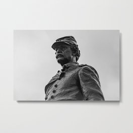 Closeup of Abner Doubleday Monument Metal Print | Cloud, Monochrome, Sky, Photo, Cloudyday, Sculpture, Rainyday, Pennsylvania, Gettysburg, Sleeve 