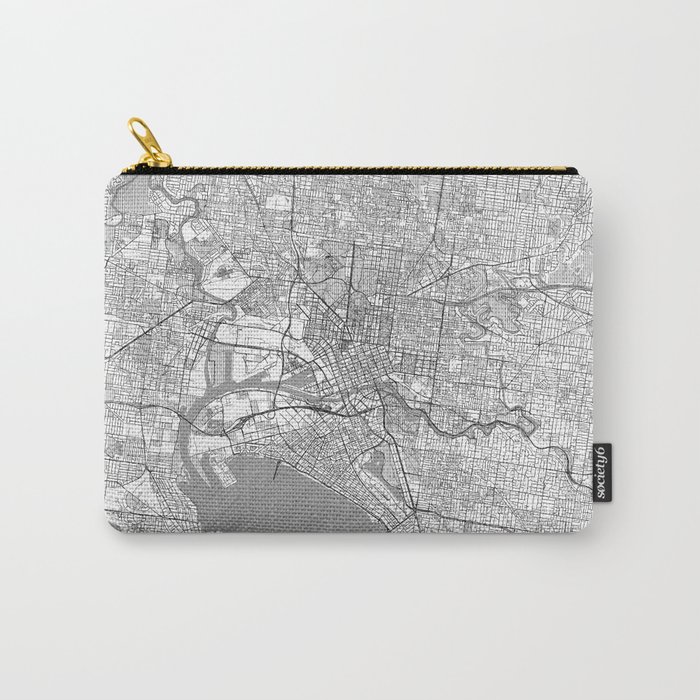 Melbourne Map Line Carry-All Pouch
