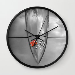 Stingray Muscle Car Art in Black and White! "GuyThing #081" Wall Clock
