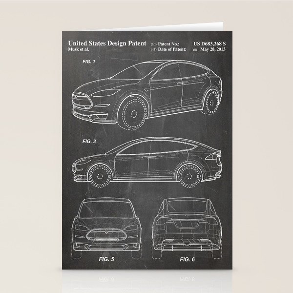 Electric Car Patent EV Electric Vehicle Car Fan Art Black