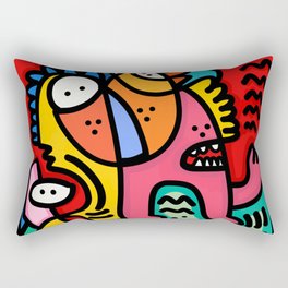 Colorful and Funny Graffiti Creature with a Red Sky By Emmanuel Signorino Rectangular Pillow