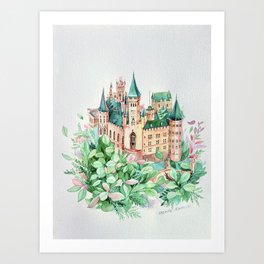 Botanical Castle Art Print