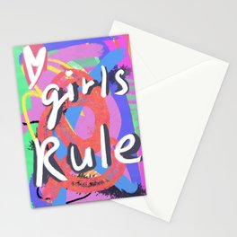 girls rule art 3 Stationery Cards