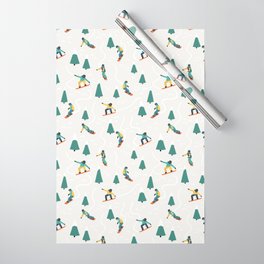 Snowboarding Illustration Pattern Wrapping Paper