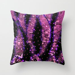 Hot Pink Purple Sequin Throw Pillow